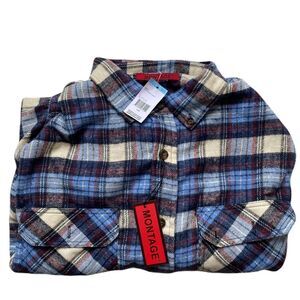 Montage Flannel, Size Large, Mens warm flannel button up shirt , long sleeve NWT